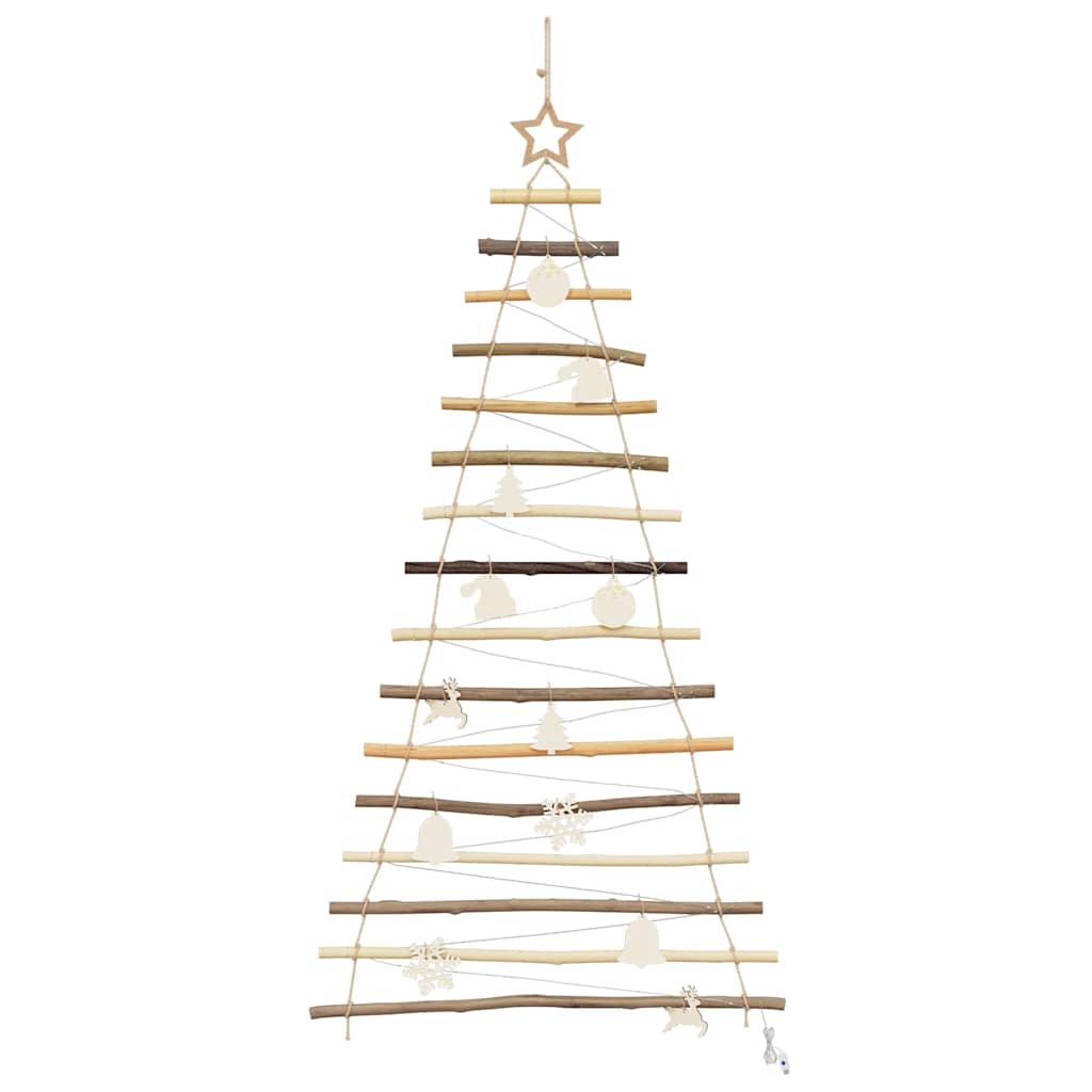 Christmas Tree with 50 LEDs Natural 120 cm Solid Ash wood